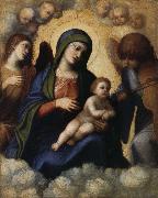 CASTIGLIONE, Giovanni Benedetto Embrace the glory of the Son and Our Lady of Angels oil painting